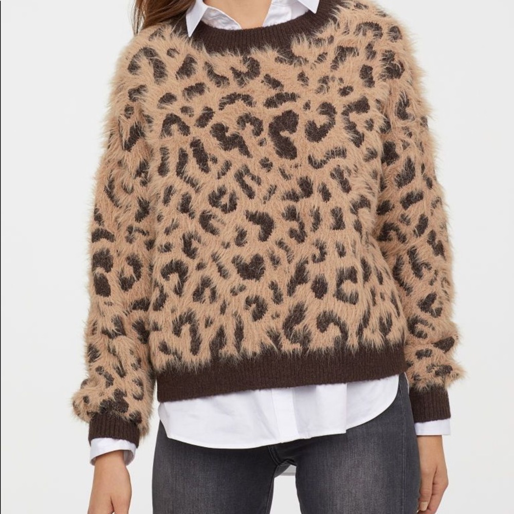 H&M leopard print fluffy sweater - XS